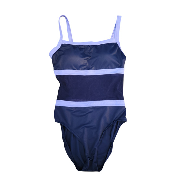 Baltex Swimsuit Size 10 One Piece Navy Blue and Periwinkle - Picture 5 of 5